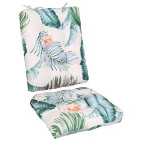 2Pcs Rocking Chair Cushion Upper And Lower Back And Seat Sets with Non-Slip Ties Polyester Fiber Filling Comfortable for Indoor Home Office Car (Option: ColorLeaf)
