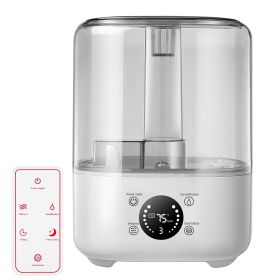 5L/1.32Gal Ultrasonic Air Humidifier Electric Mist Humidifier with Temperature Humidity Sensor Timer Setting UV Light Adjustable Mist Level Quiet Esse (Option: WH)